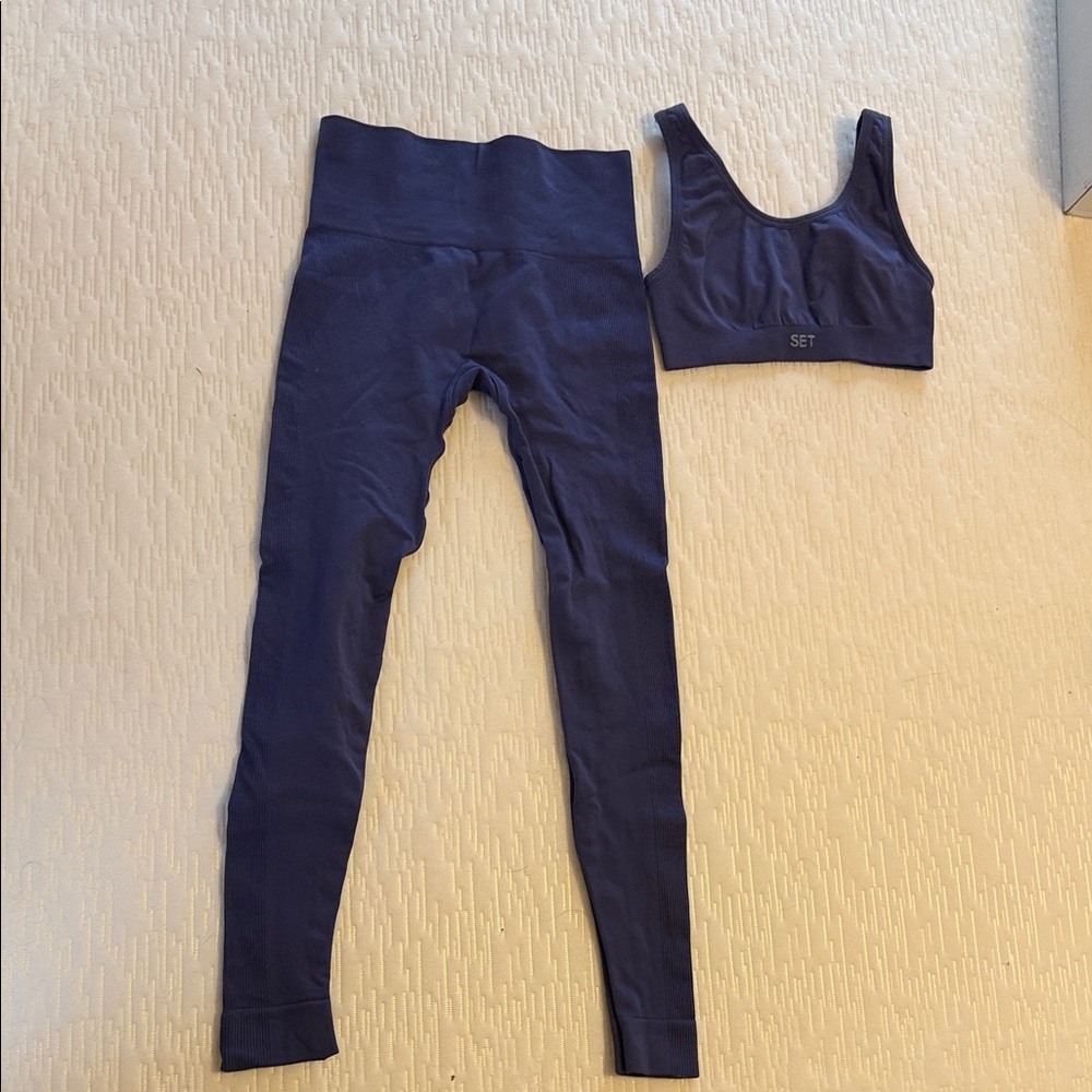 SET Activewear Navy Leggings and Sports Bra Set